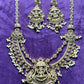 Antique Temple Jewellery Necklace Set with Goddess Lakshmi Motif