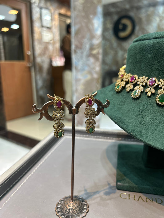 Royal Ruby–Emerald Heritage Choker Set