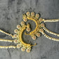 Temple Style Ear Cuffs with Triple Pearl Chains – Floral Motif Design