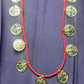 Single Layer Lakshmi Coin Mala with Red Thread