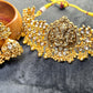 Antique Lakshmi Temple Choker Set – Kundan Work with Golden Ball Drops