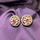 Lotus Kundan Stud Earrings