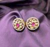 Lotus Kundan Stud Earrings