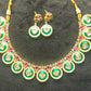 Paan Meena Circular Kundan Necklace Set