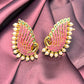 Pink & Green Peacock Wing Earrings
