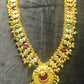 Rajwadi Peacock Pendant Haar with Ruby-Green Accents