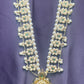 Pearl & Green Stone Bridal Haar with Intricate Pendant
