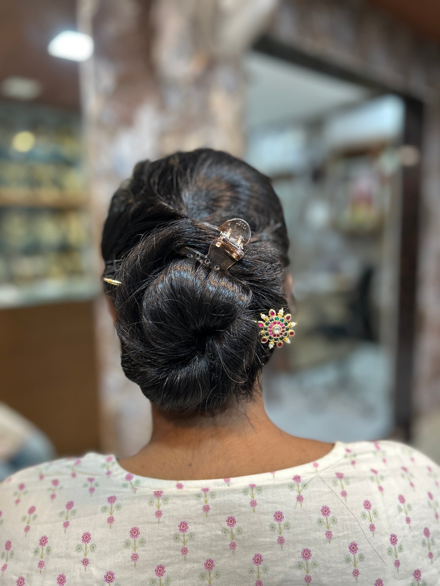 Royal Ruby–Emerald Kundan Hair Stick (Hair Stick)