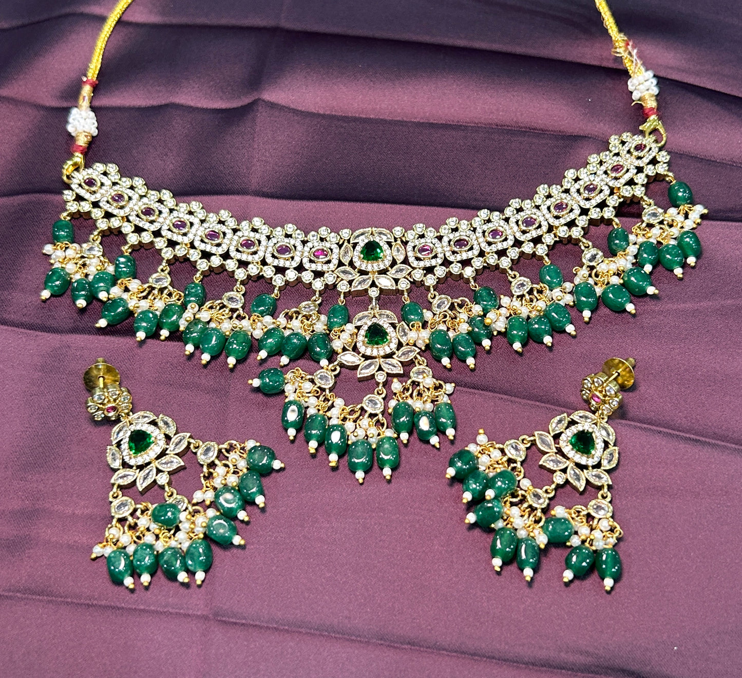 Royal Emerald Heritage Necklace Set