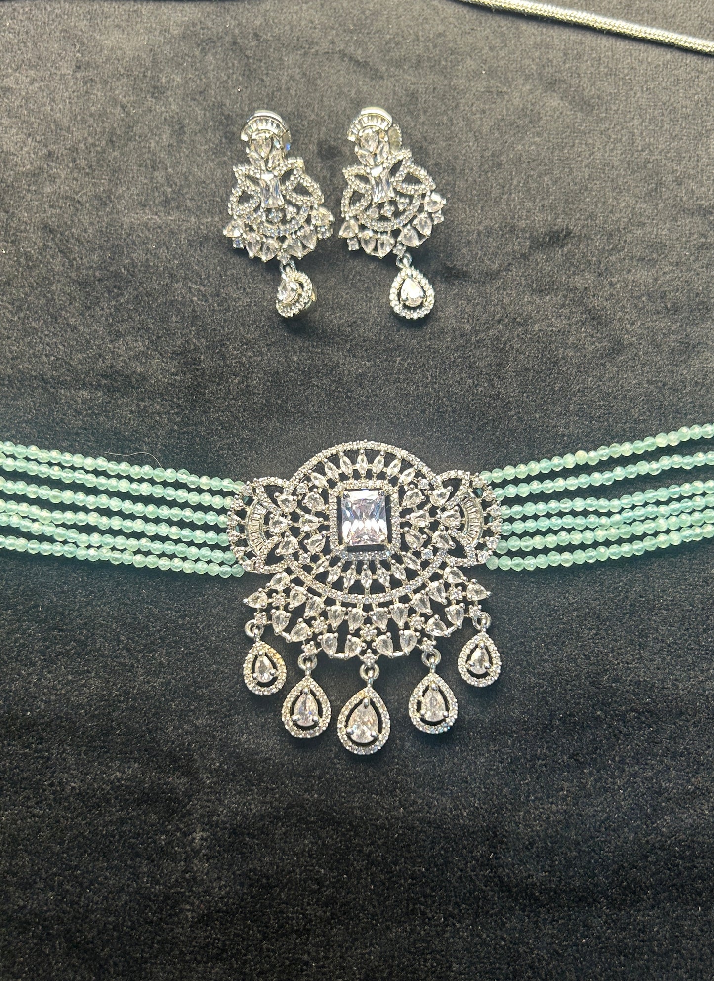 Pastel Prism Beaded Choker Set