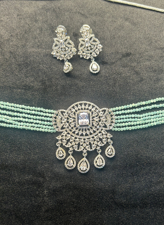 Pastel Prism Beaded Choker Set