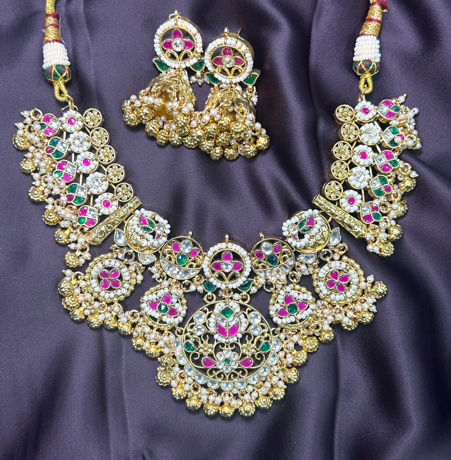 Kundan Floral Choker Necklace Set