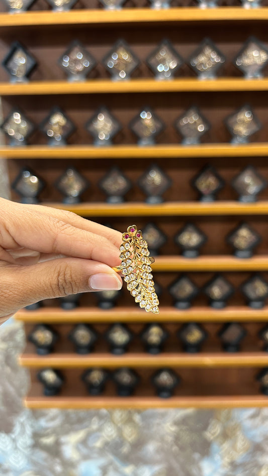 Royal Leaf CZ Statement Ring