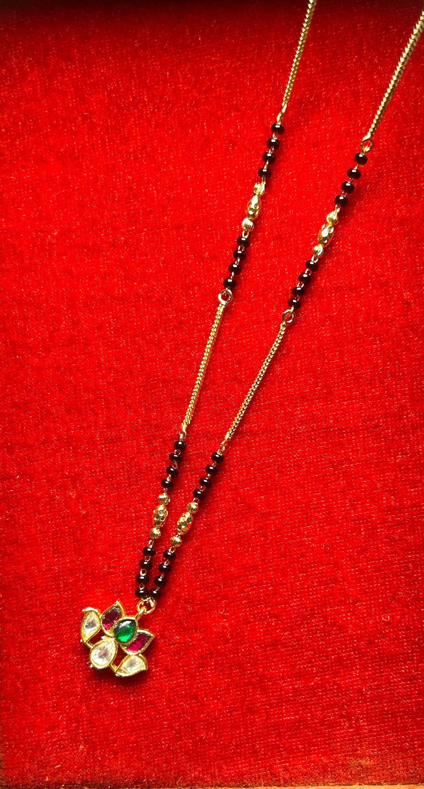 Mangalsutra with Kundan Lotus Pendant