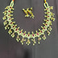 Pearl & Ruby Stone Bridal Necklace Set