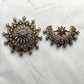 South Indian Surya & Chandra Hair Brooch Set