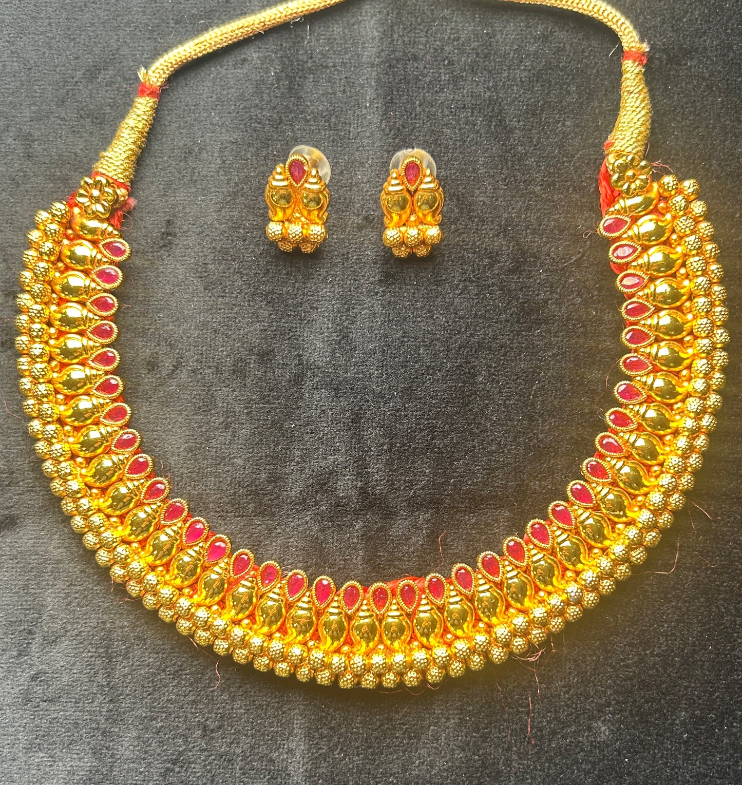 Rajlaxmi Antique Temple Necklace Set