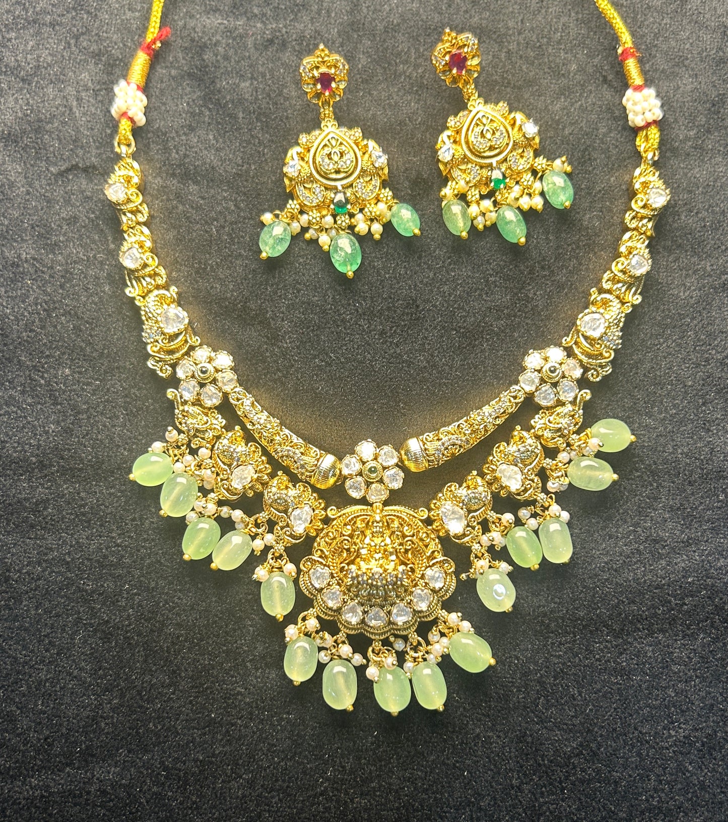 Divine Lakshmi Temple Bridal Necklace Set