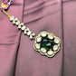 Royal Emerald Green Square Stone Maang Tikka