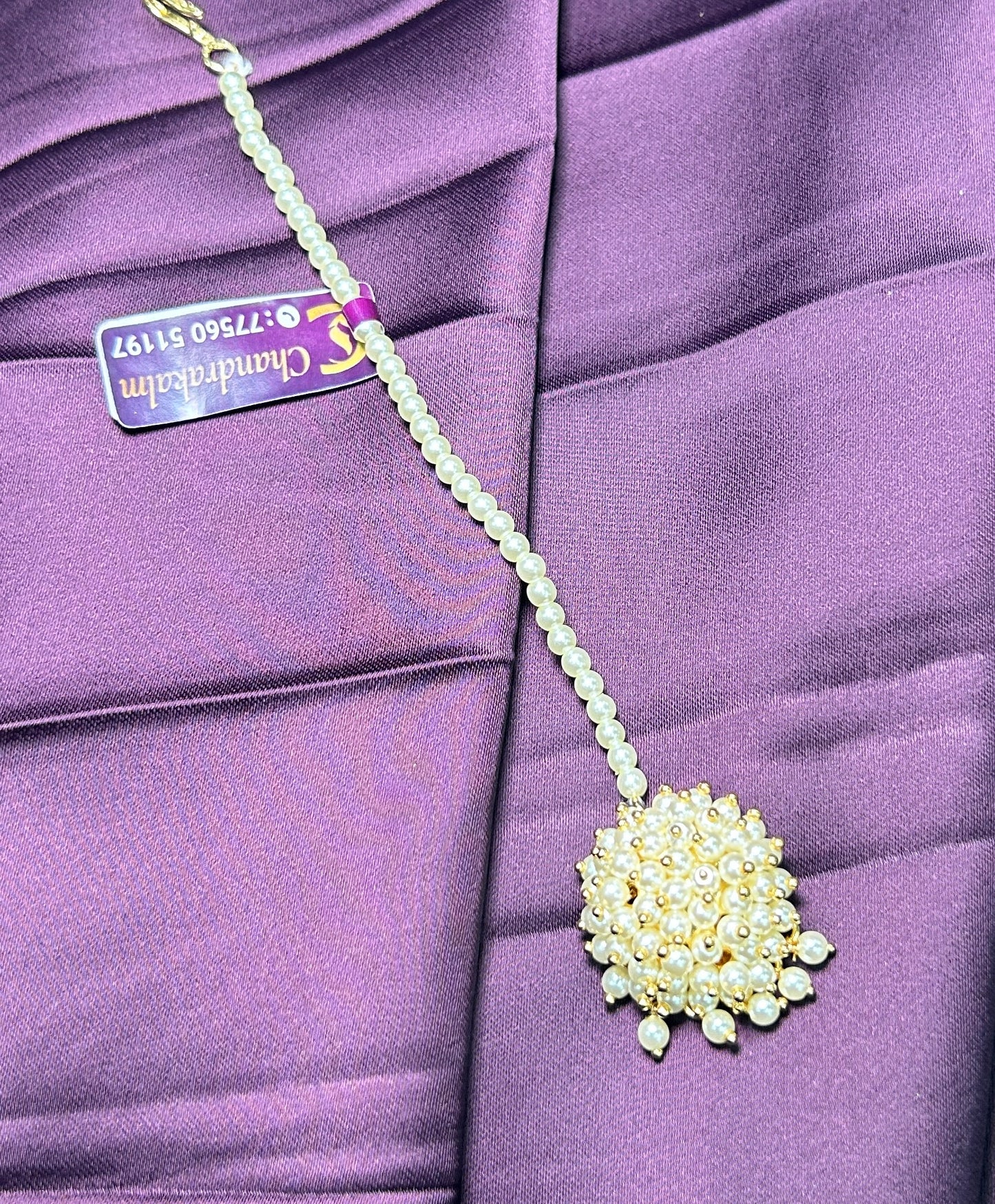 Pearl Cluster Dome Maang Tikka