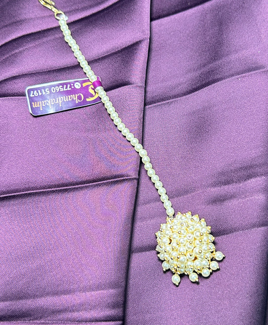 Pearl Cluster Dome Maang Tikka