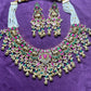 Grand Pachikundan Bridal Necklace Set with Temple Chariot Motifs
