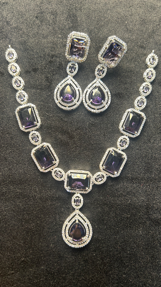 Royal Amethyst Glam Necklace Set