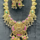 Temple Jhumka Pendant Long Necklace Set
