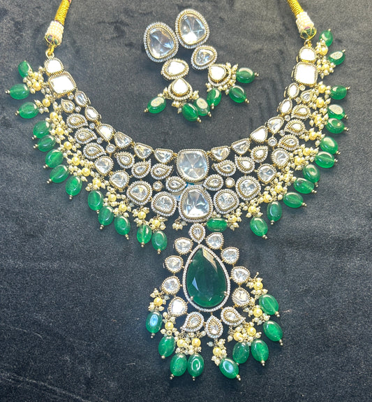 Emerald Grandeur Kundan Bridal Set