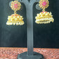 Ruby Floral Jhumkas with Pearl Layers