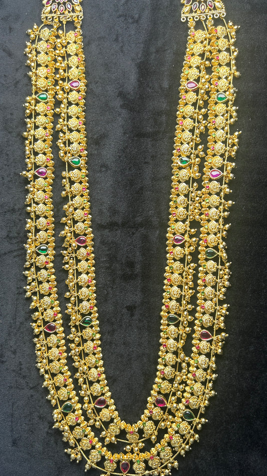 Royal Rajwadi 2-Layer Haar with Kundan