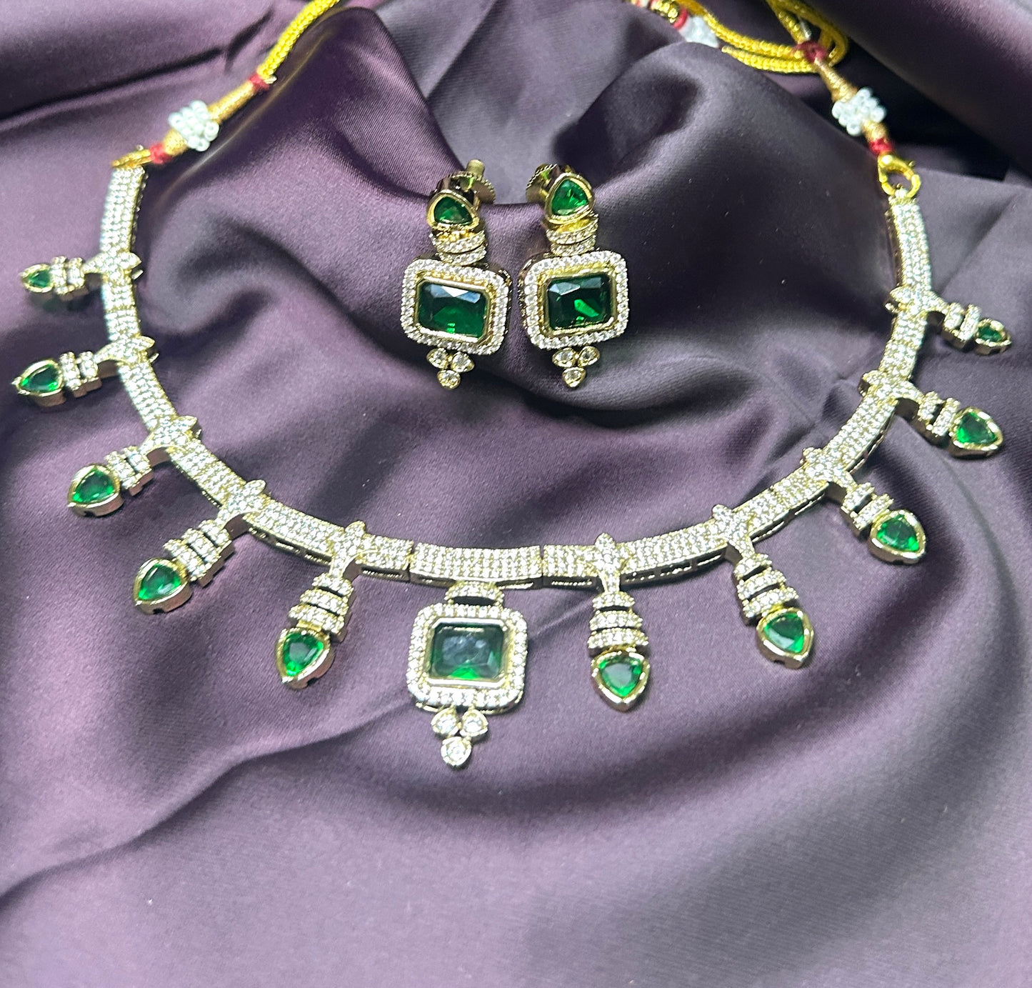 Emerald Royal Charm Necklace Set