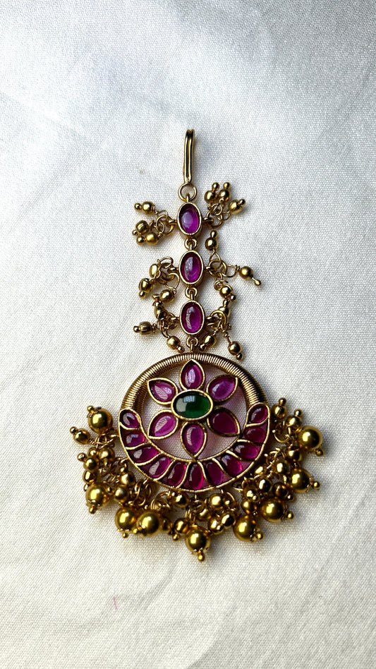 Kundan Maang Tikka with Ghungroo Detailing
