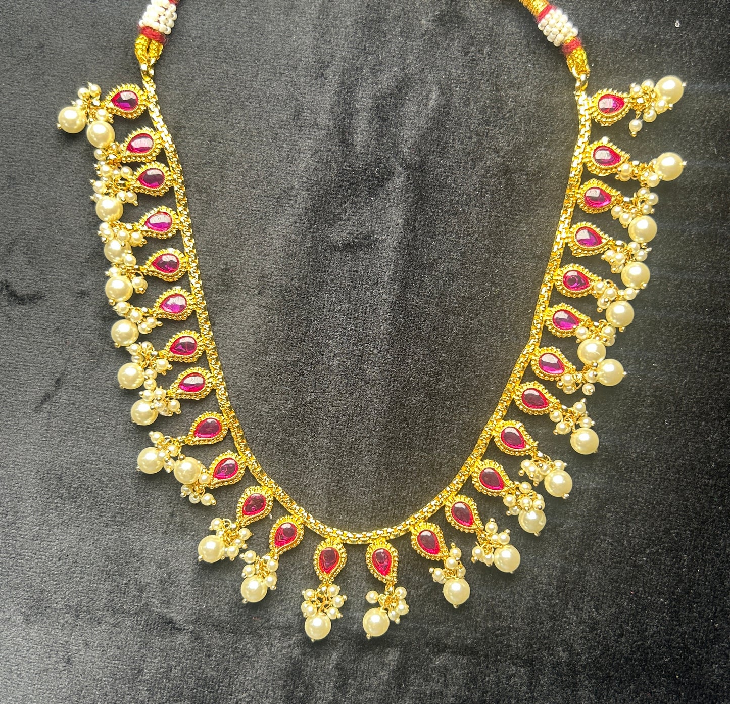 Ruby & Pearl Drop Necklace