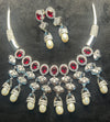 Scarlet Pearl Drop Necklace Set