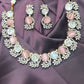 Pastel Pink & Crystal Necklace Set