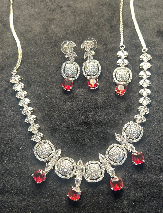 Radiant Ruby Elegance Necklace Set