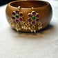 Floral Pachi Kundan Earrings with Pearl Drops