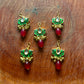 Green Lotus with Ruby Drop Hair Accessory – Kundan & Ghungroo Design