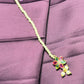 Floral Pearl Chain Maang Tikka with Multicolor Stones