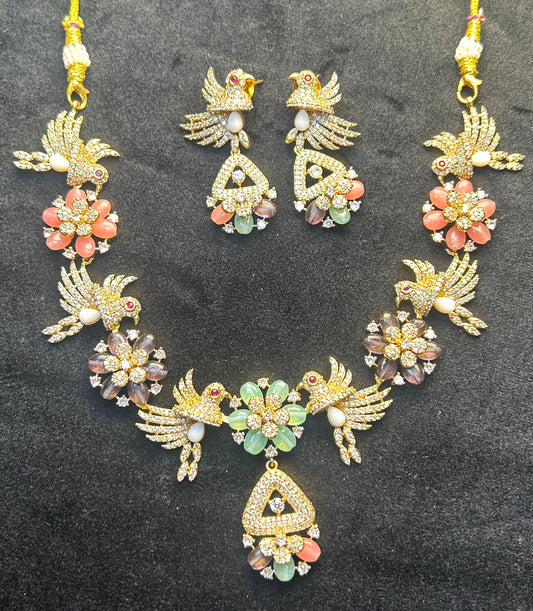 Parindey Floral Fusion Necklace Set