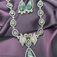 Emerald Bird Motif Diamond Look Necklace Set