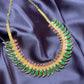 Traditional Maharashtrian Green Enamel Leaf Necklace