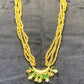 Golden Bead & Emerald Crescent Haar