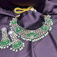 Emerald Polki Bridal Set with Pearls