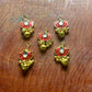 Red Lotus Kundan Hair Accessories – Traditional Gold Finish with Ghungroo