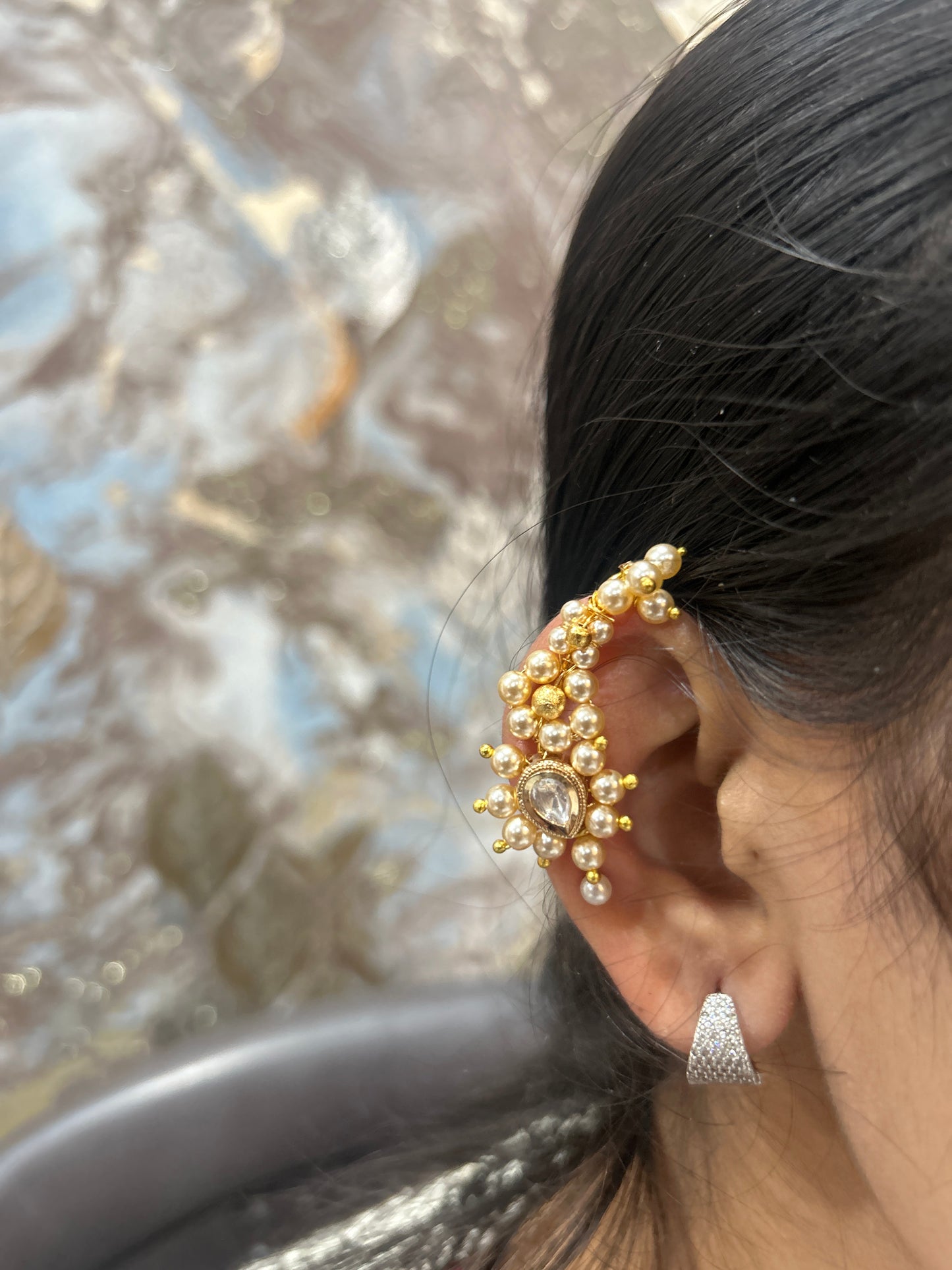 Small Swarovski Nath Earcuff