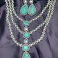 Emerald Green Stone Multi-Layer Necklace Set