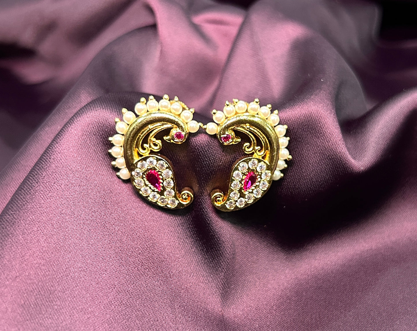 Paisley Pearl & Stone Earrings