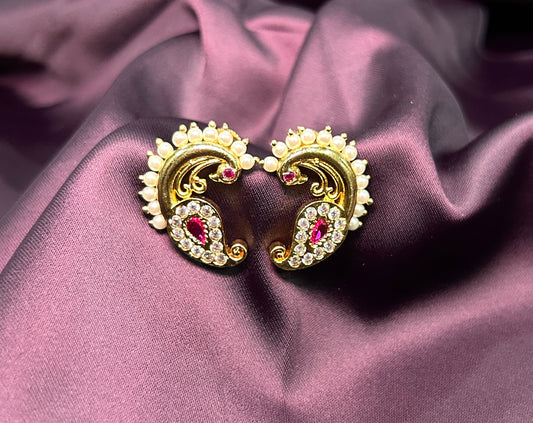 Paisley Pearl & Stone Earrings